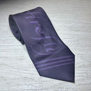 Firefly TV Show Men's Purple Satin Necktie with Script Logo and Stripes